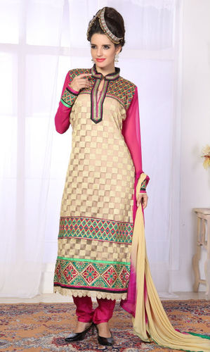 Beige Party Wear Suit (Butterfly 003)
