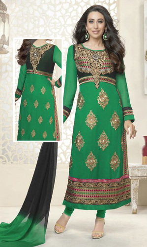 Karisma Kapoor Green Georgette Suit